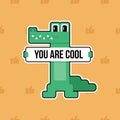 Crocodile Vector Greeting Card