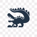 Crocodile vector icon isolated on transparent background, Crocodile transparency concept can be used web and mobile