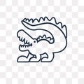 Crocodile vector icon isolated on transparent background, linear