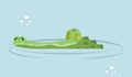 Crocodile in water. large alligator in swamp. Royalty Free Stock Photo