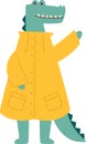 Crocodile Wearing Raincoat