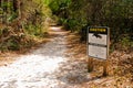 Schedule of the crocodille rout in Wekiwa springs park in Florida