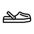 crocs beach footwear line icon vector illustration