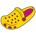 Vintage pop colour crocs vector icon