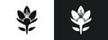 Crocus Icon linear graphics set vector in black Royalty Free Stock Photo