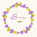 Crocus wreath 1 purple yellow