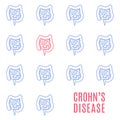 Crohns disease linear pattern medical poster Royalty Free Stock Photo