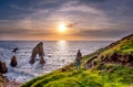 Crohy Head Sea Arch Breeches during sunset - County Donegal, Ireland Royalty Free Stock Photo