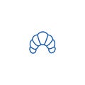 Croisant line icon concept. Croisant flat  vector symbol, sign, outline illustration. Royalty Free Stock Photo