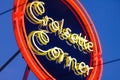 Croisette corner neon sign in cannes in provence