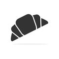 Croissant black icon. Food outline vector illustration. Isolated