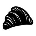 Croissant black vector icon on white background