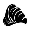 Croissant black vector icon on white background