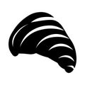 Croissant black vector icon on white background