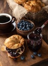 Croissant With Blueberry Jam and Blueberries Royalty Free Stock Photo