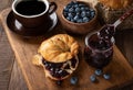 Croissant With Blueberry Jam and Blueberries Royalty Free Stock Photo