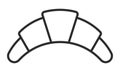 Croissant bread line art vector icon for apps and website Royalty Free Stock Photo