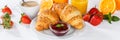 Croissant breakfast croissants orange juice coffee food hotel buffet jam banner