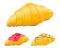 Croissant cake icon