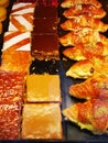 Croissant and cakes of various flavors