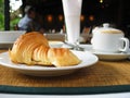 Croissant & Cappuccino - make your audience happy! Royalty Free Stock Photo