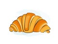 Croissant cartoon icon isolated on white background. Vector illustration.