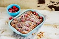 Croissant casserole with almonds Royalty Free Stock Photo