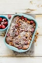 Croissant casserole with almonds Royalty Free Stock Photo
