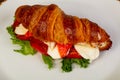 Croissant with chicken Royalty Free Stock Photo