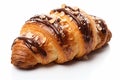 Croissant With Chocolate On A White Background Royalty Free Stock Photo