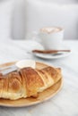 Croissant with coffee Royalty Free Stock Photo