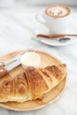 Croissant with coffee Royalty Free Stock Photo