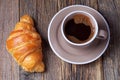 Croissant with coffee cup Royalty Free Stock Photo