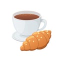 Croissant And Coffee vector illustration Royalty Free Stock Photo