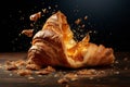 Croissant crazy tasty food snack. Generate Ai