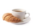 Croissant and cup of coffee Royalty Free Stock Photo