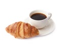 Croissant and cup of coffee Royalty Free Stock Photo