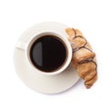 Croissant and cup of coffee Royalty Free Stock Photo