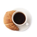 Croissant and cup of coffee Royalty Free Stock Photo