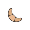 Croissant filled outline icon