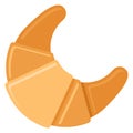 Croissant flat icon. Sweet french dessert pastry