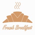 Croissant French Breakfast. Bakery Flat Isolated Icon