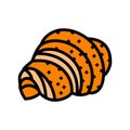 croissant french cuisine color icon vector illustration