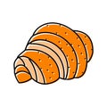 croissant french cuisine color icon vector illustration