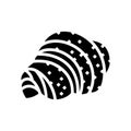 croissant french cuisine glyph icon vector illustration