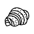 croissant french cuisine line icon vector illustration