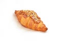 Croissant Fresh baked puff pastry. Closeup on a light background Royalty Free Stock Photo