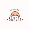 Croissant, Fresh Bakery and Dessert Logo, Sign, Emblem, Flat Vector Design