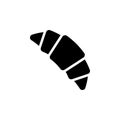 Croissant black icon on white