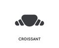 Croissant Glyph icon. Flat vector illustration in black on white background